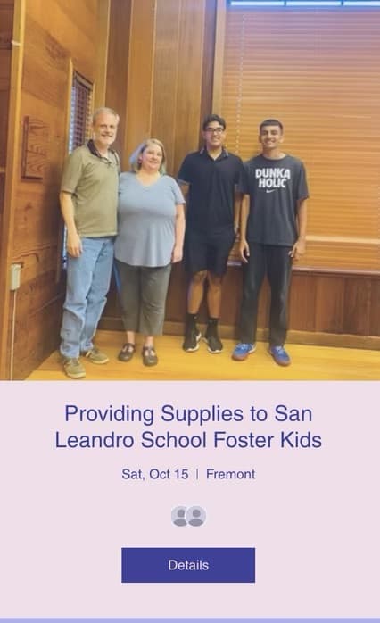 Save The Foster supporters after providing supplies to foster children in San Leandro schools