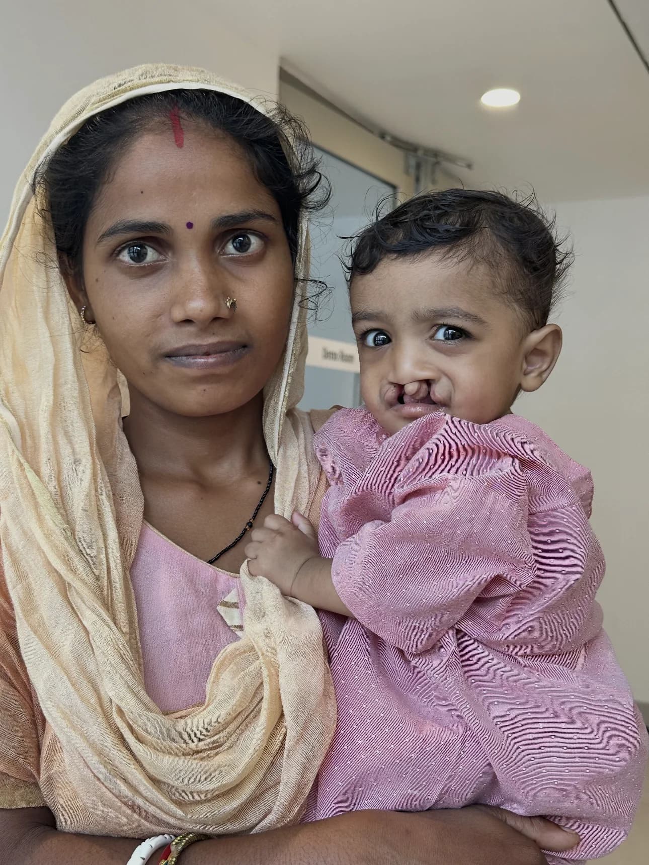 Mother and child supported during the Faridabad cleft surgery mission