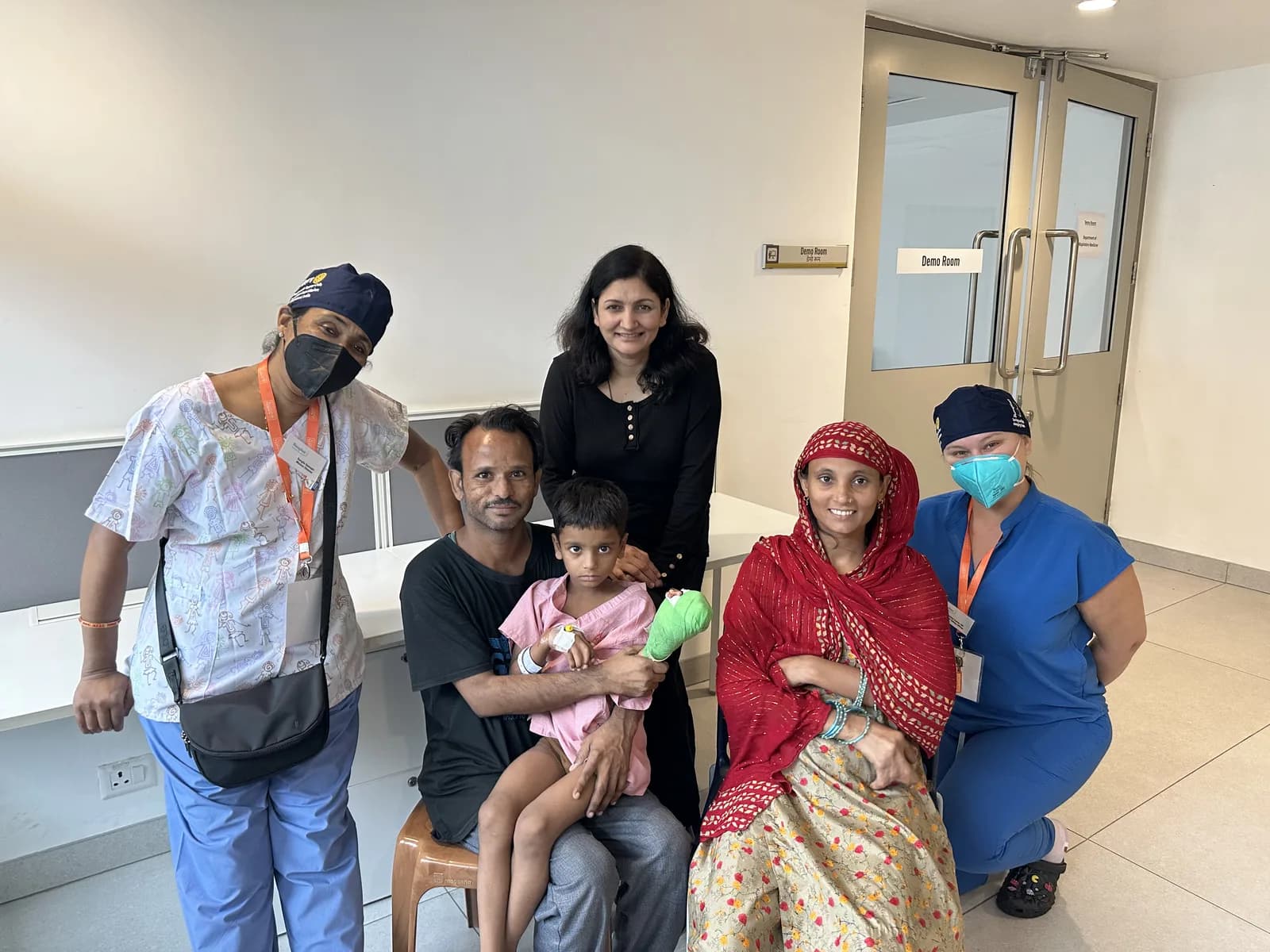 Save The Foster with families and medical staff at the Faridabad cleft surgery mission