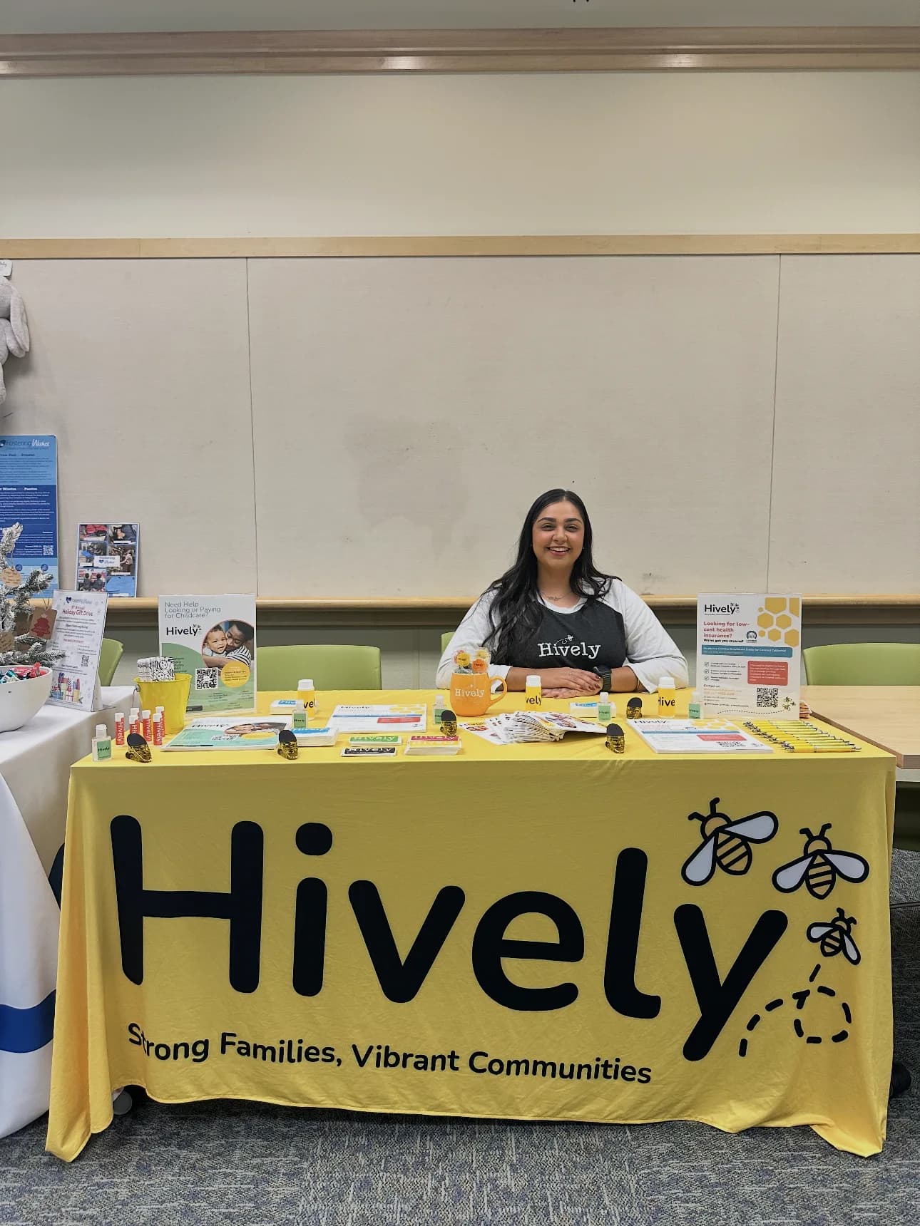 Hively community resource table at the Foster Family Support Town Hall